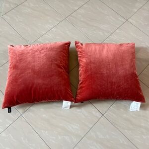 #2885 Rodeo Home Orange Velvet Decorative Pillow 20X20"